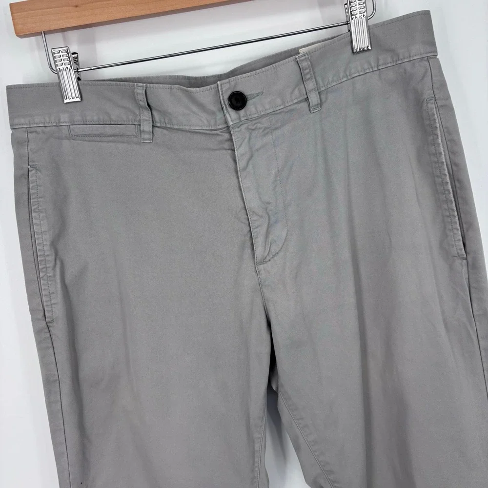 Billy Reid Leonard Chino Pants Mens 31x27 (Tag 30) Grey Cotton Straight Trousers